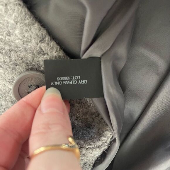 Anne Klein Women's Sweater Wool Jacket Mock Neck Button Closure Gray Size Small - Picture 10 of 13